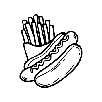Sticker hot dog frites