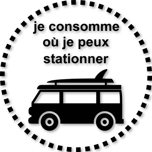 Sticker je consomme où je peux stationner, modèle 7