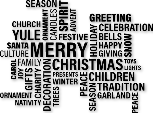 Sticker jeux de lettres Merry Christmas