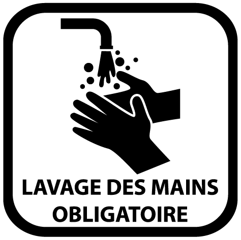 Sticker Lavage Des Mains Obligatoire Lettresadhesives Net