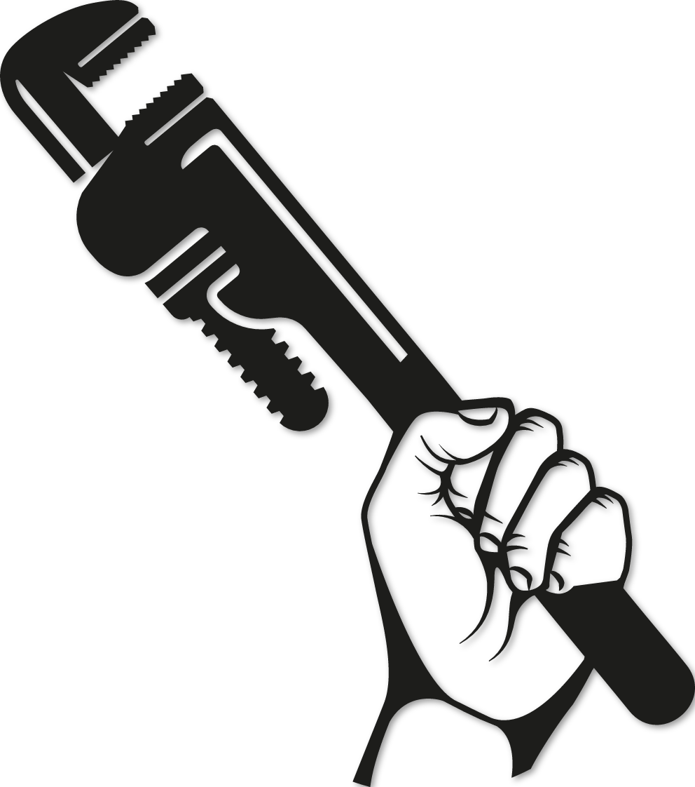 Sticker main clé a molette