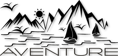 Sticker mer montagne bateaux - Gauche