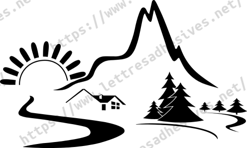 Sticker montagne soleil aventure