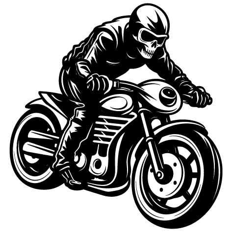 Sticker moto Biker squelette