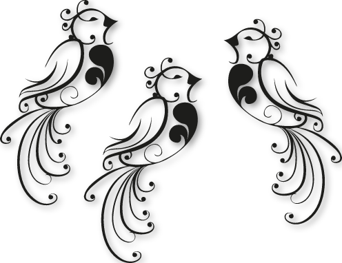 Sticker ornement oiseaux