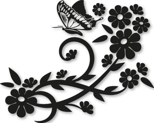 Sticker Ornement papillon