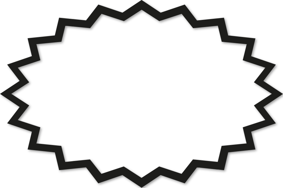 Sticker ovale dents de requin