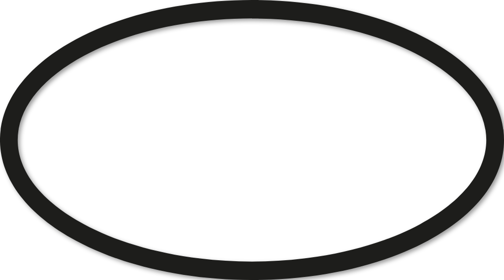 Ovale 20x40cm trait 1 cm