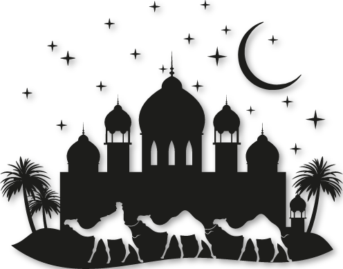 Sticker palais au milieu du désert