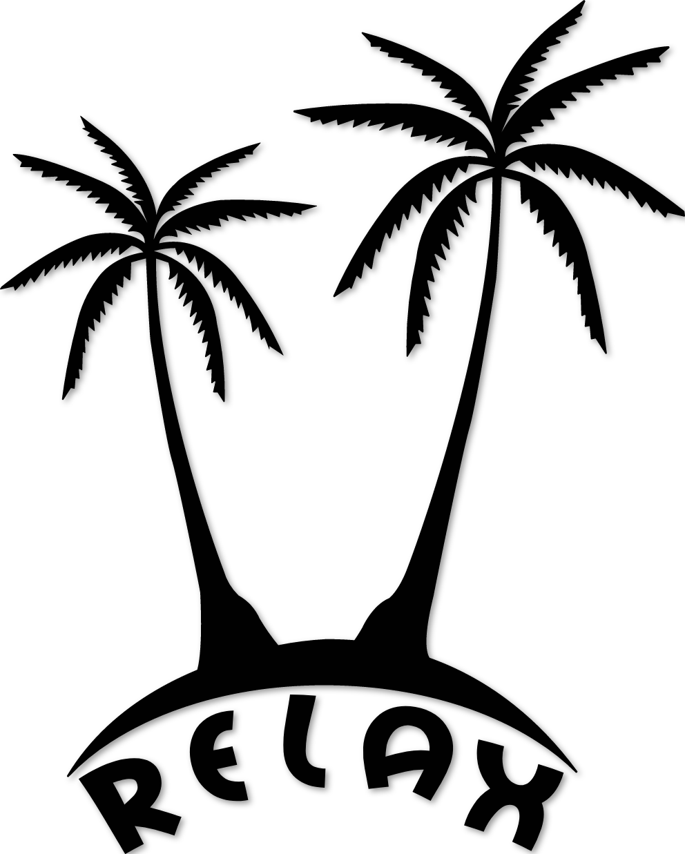 Sticker palmier relax