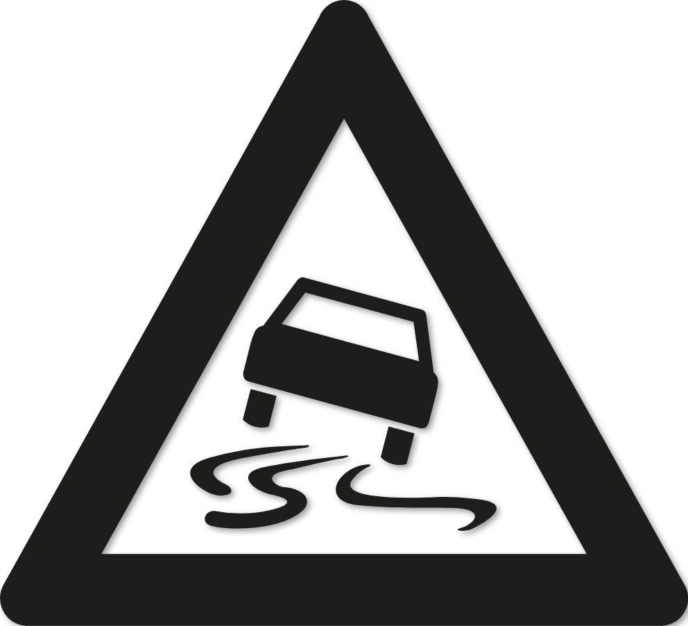 Sticker panneau chaussée glissante