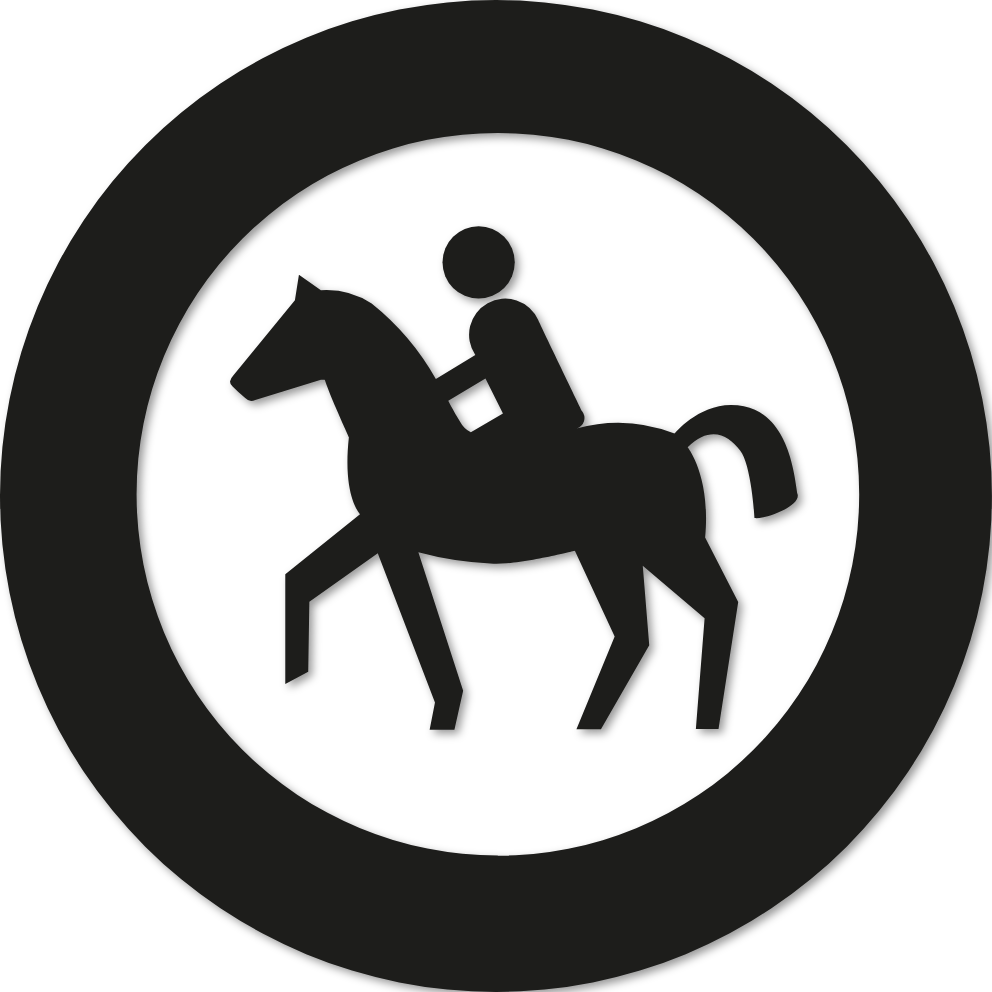 Sticker panneau interdit au chevaux