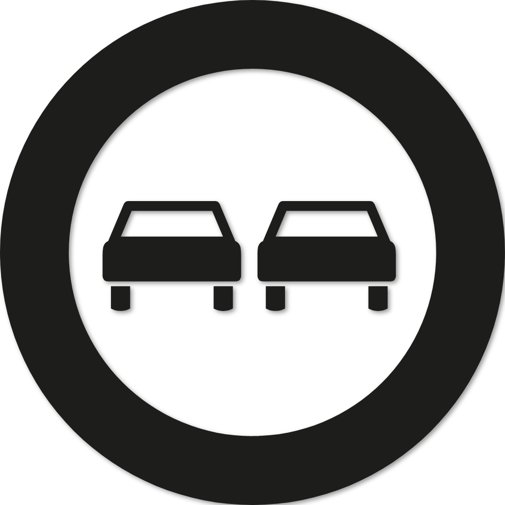 Sticker panneau interdit de doubler