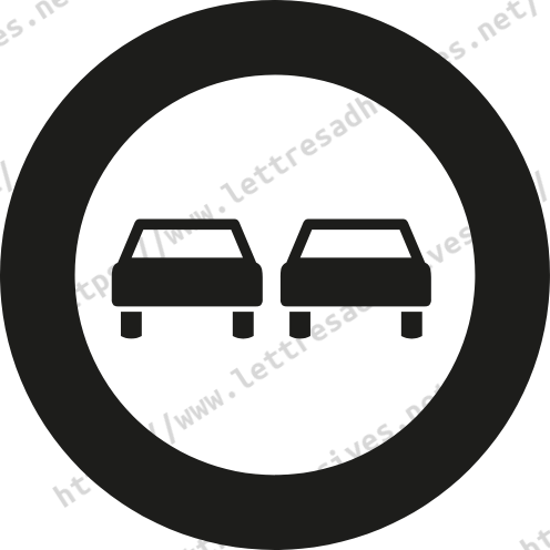 Sticker panneau interdit de doubler