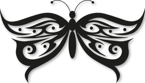 Stickers papillon tribal