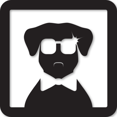 Sticker picto chien lunette