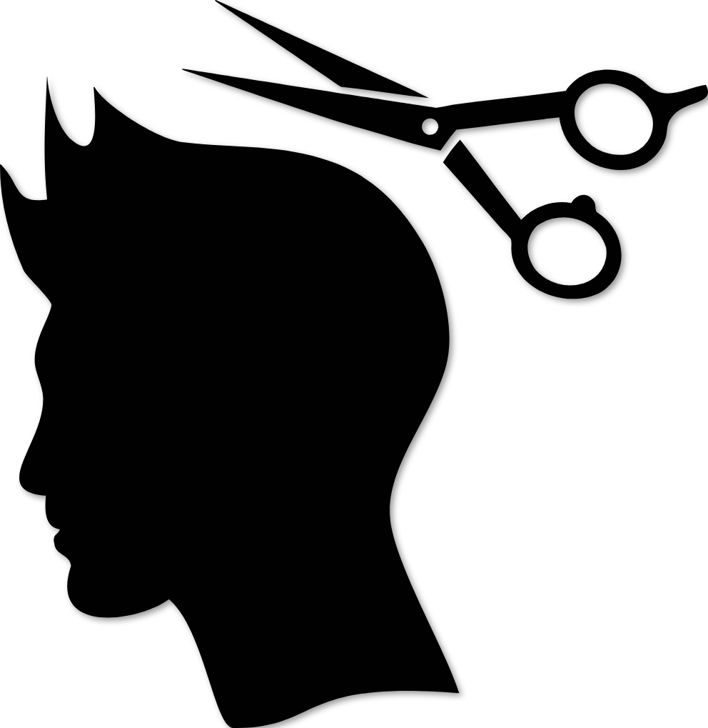 Sticker profil de visage avec ciseaux