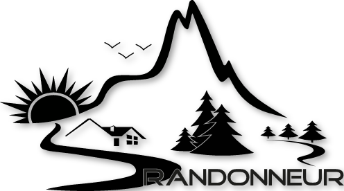 Sticker randonneur coucher de soleil - Droit