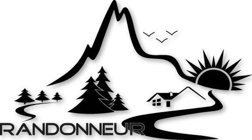 Sticker randonneur coucher de soleil - Gauche