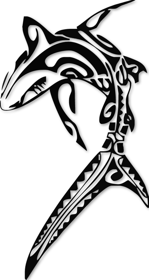 Sticker requin tribal