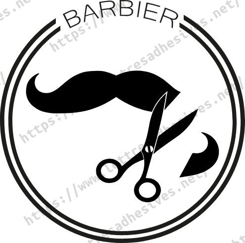 Sticker rond barbier