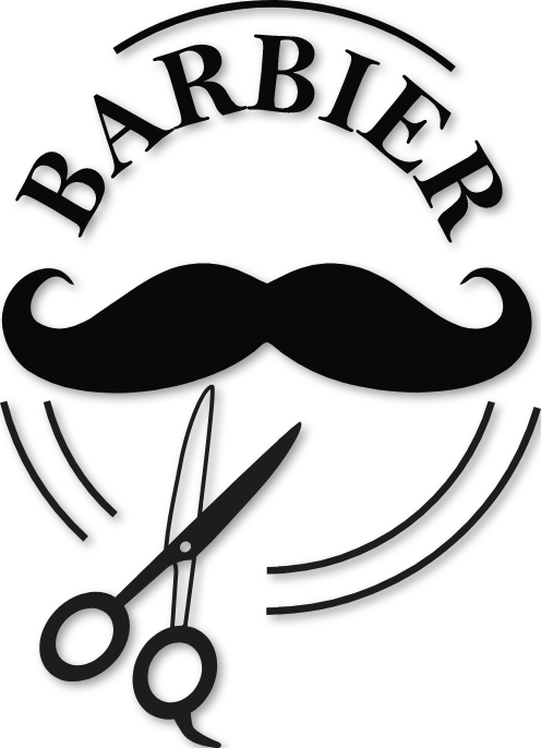 Sticker rond ciseaux moustache