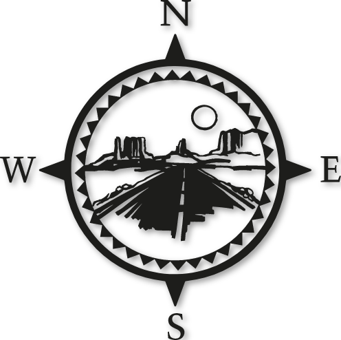 Sticker rose des vents route 66