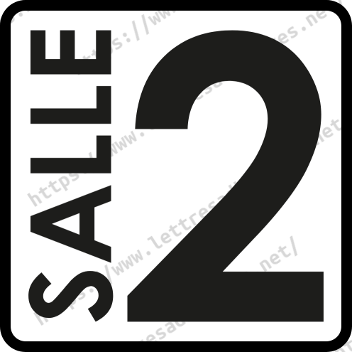 Sticker Salle 2 - Numéro de porte