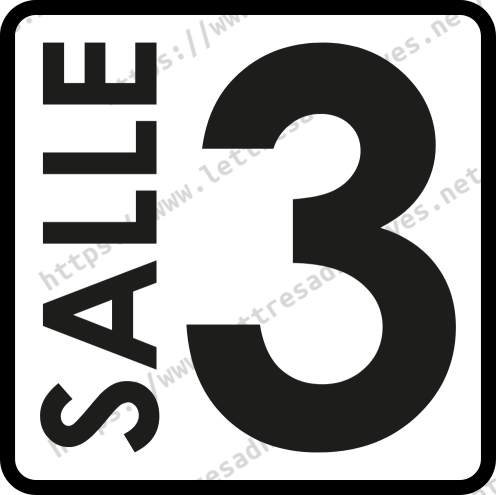 Sticker Salle 3 - Signalétique de porte