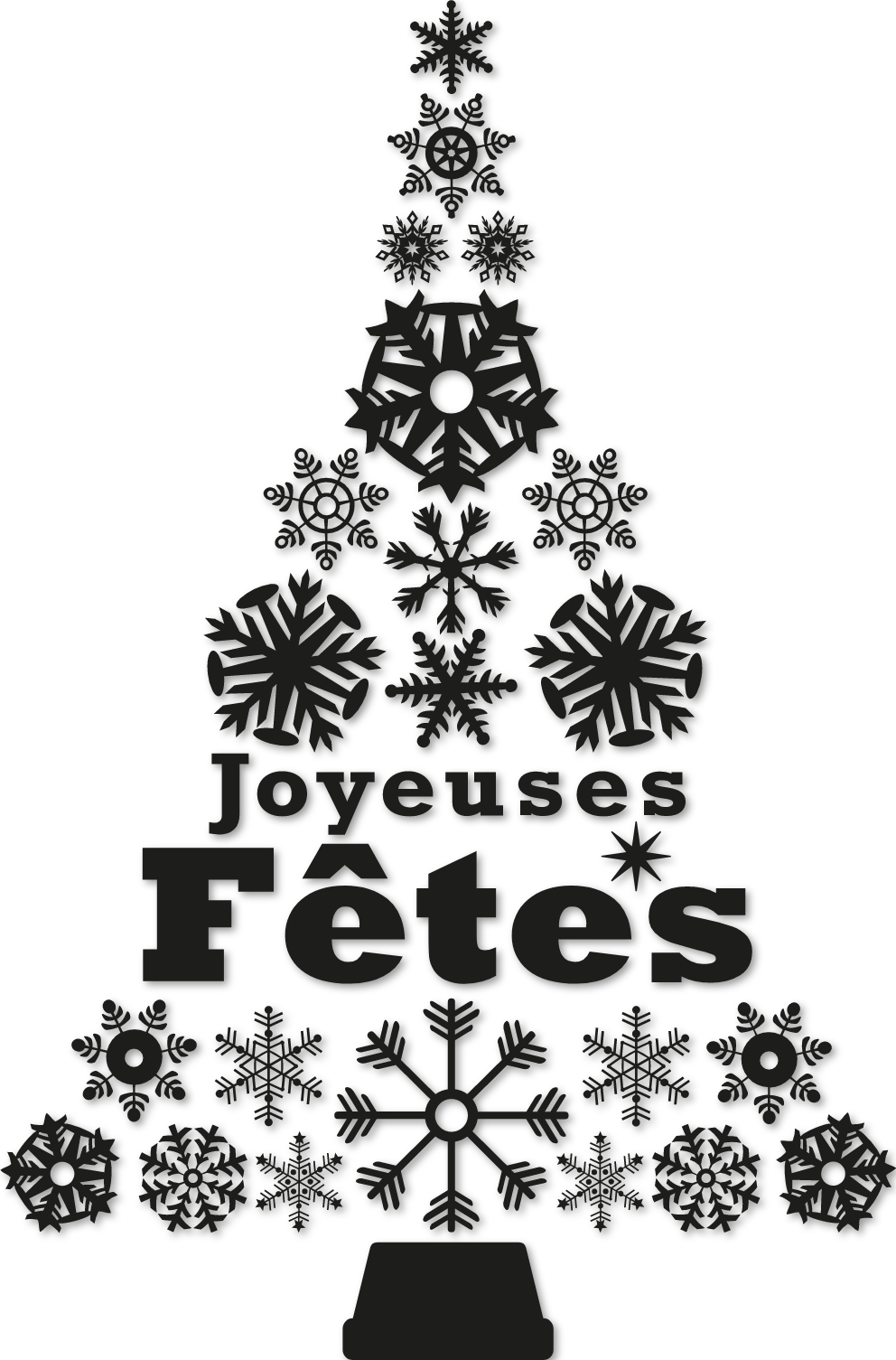 Sticker sapin joyeuses fêtes