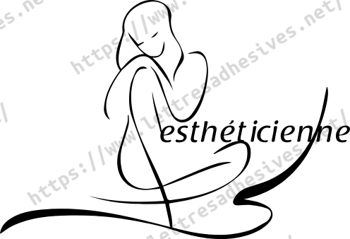 Sticker silhouette texte esthéticienne