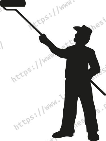 Sticker silhouette de peintre