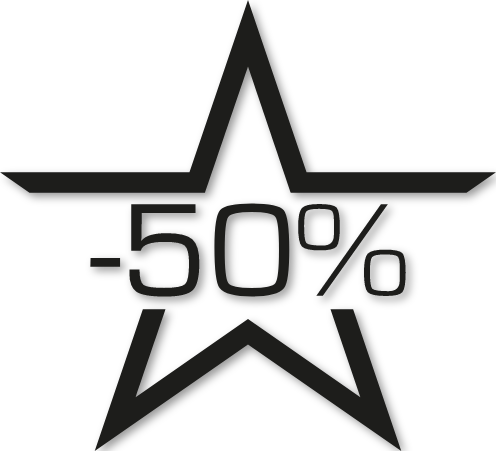 Sticker étoile soldes -50%