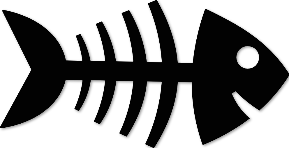 Sticker squelette poisson