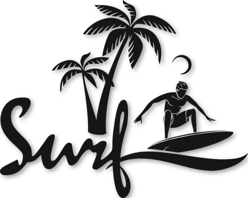 Sticker Surf Palmier