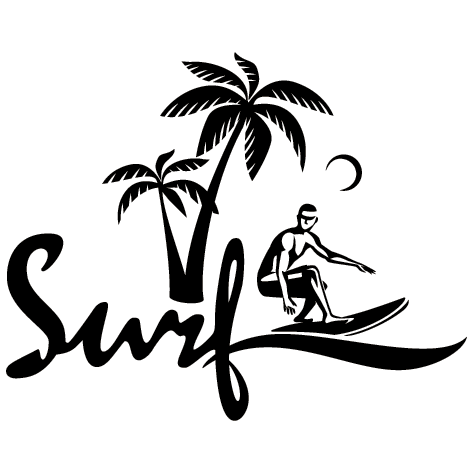 Sticker Surf Palmier