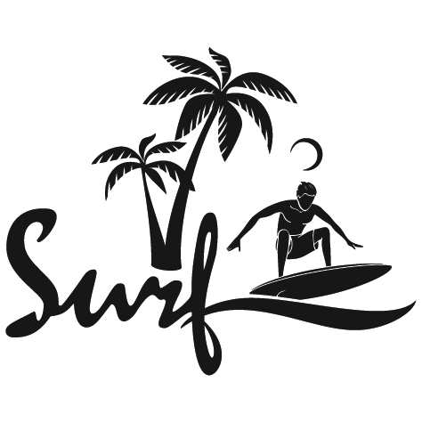 Sticker Surf Palmier