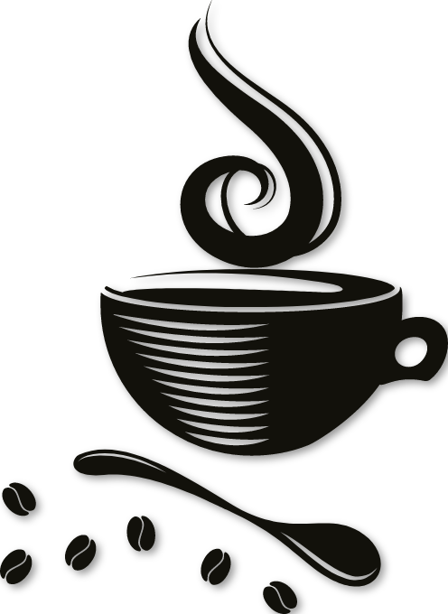 Sticker tasse de café avec cuillère