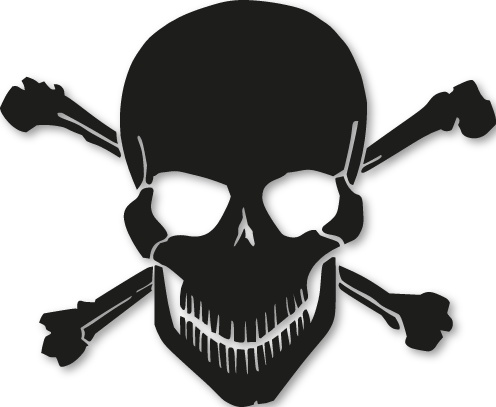 Sticker tête de mort os croisés