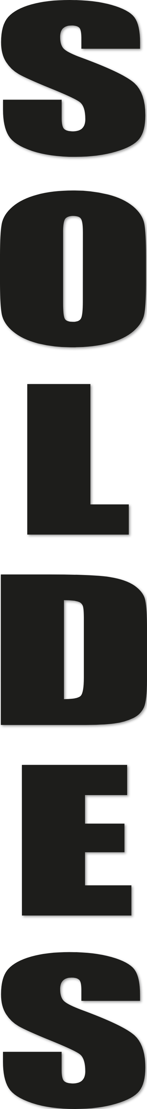 Sticker texte soldes vertical