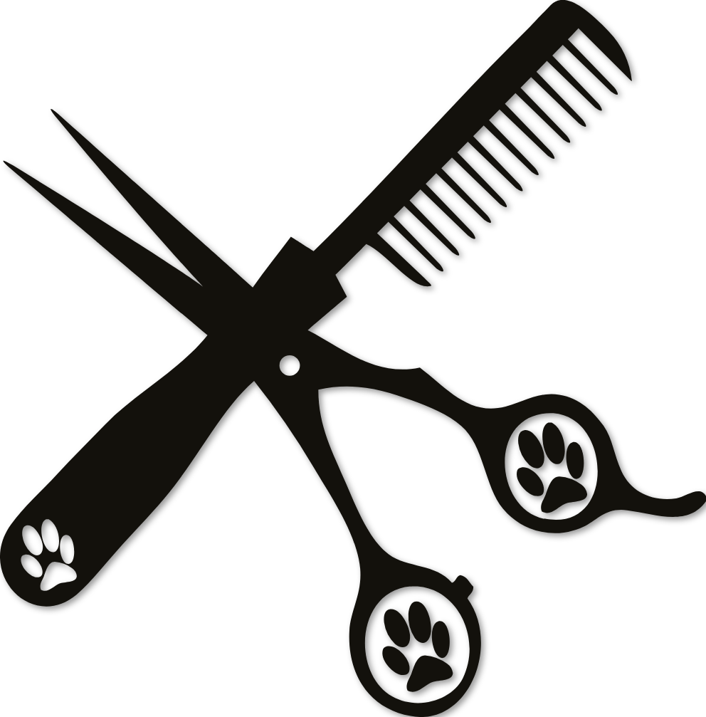 Sticker toilettage peigne et ciseaux