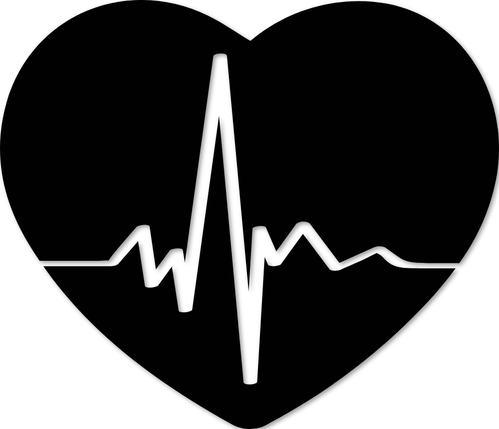Sticker tracé cardiaque coeur