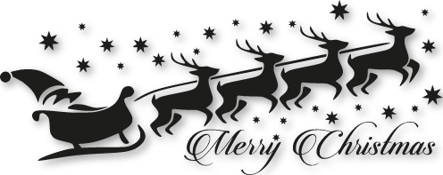 Sticker traîneau Merry Christmas