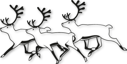 Sticker trois rennes de noël