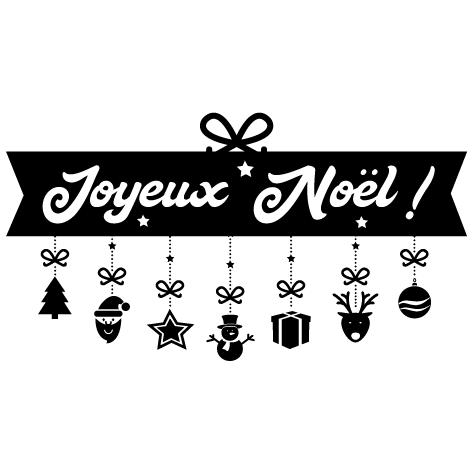 Stickers Joyeux Noël Noir & Or