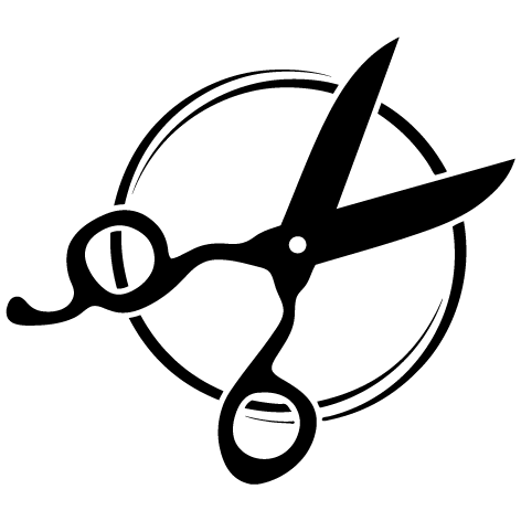 Sticker logo ciseaux coiffeuse
