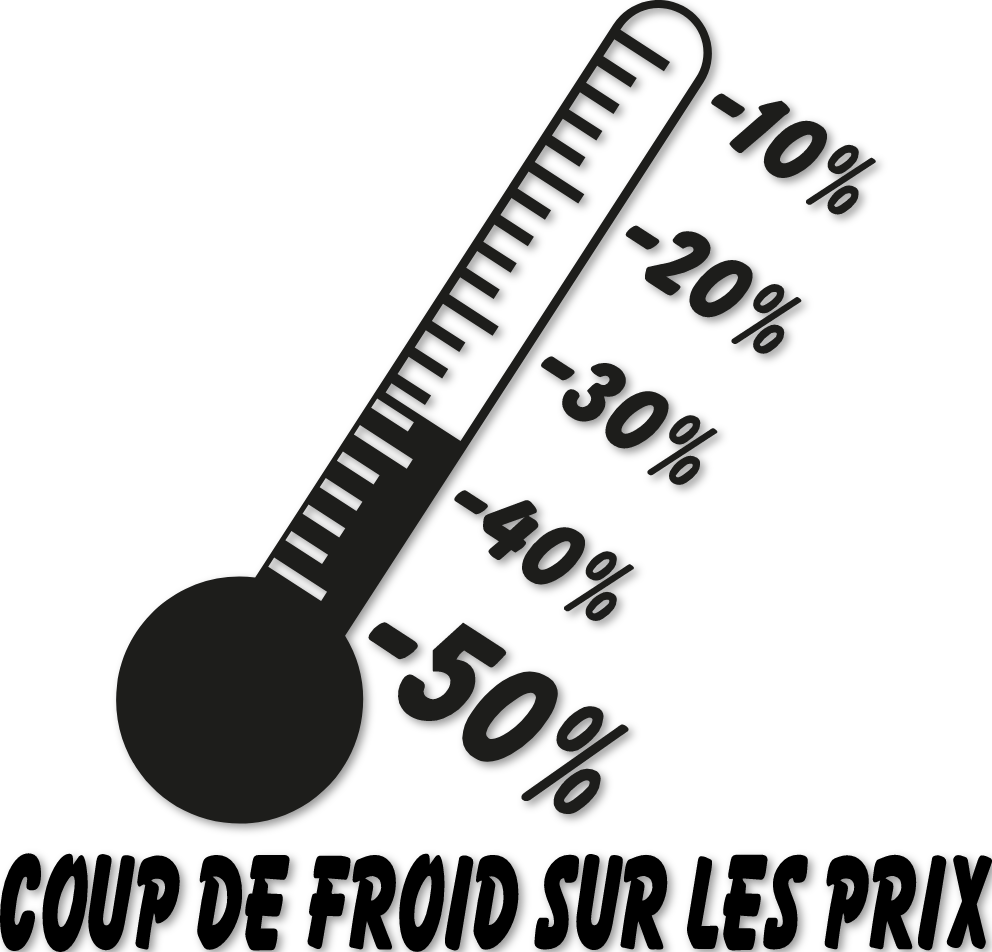 Sticker vitrine “Coup de froid sur les prix” - Spécial Soldes d’Hiver