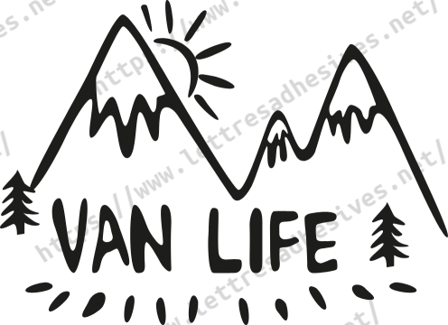 Sticker montagne van life
