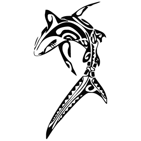 Sticker requin tribal