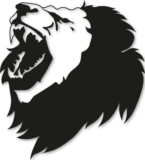 Tête de lion qui rugit